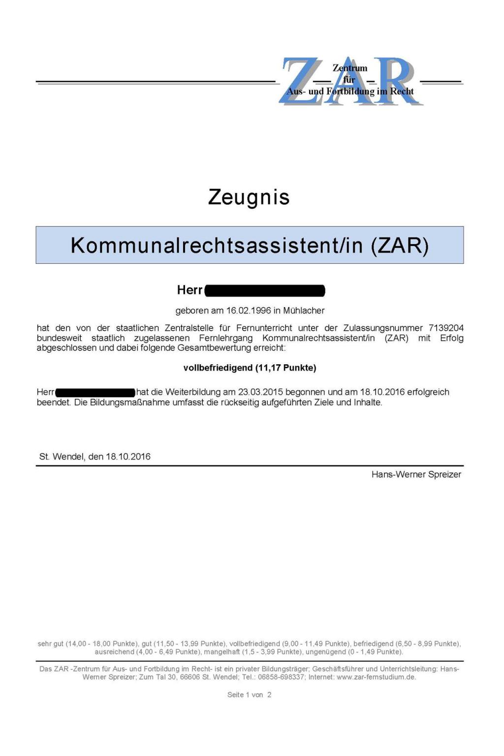 Zeugnis Kommunalrechtsassistent_Seite_1